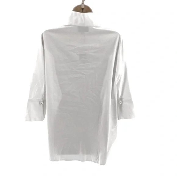 Tuckernuck | NEW Blanc Willow Three-quarter Sleeve Blouse in White Size M - Picture 7 of 9